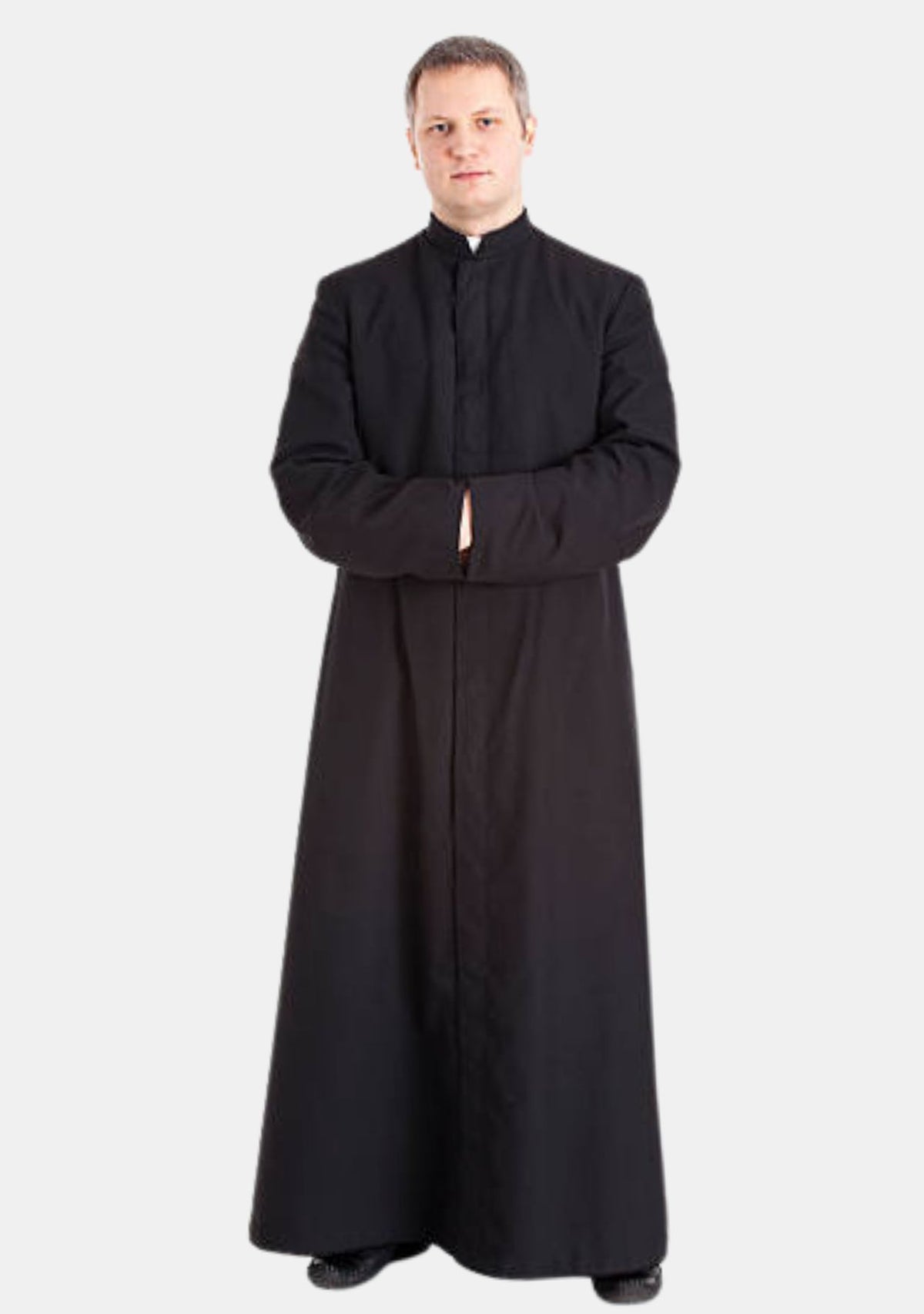 Cyrus Zipp Closure Black Cassock For Men