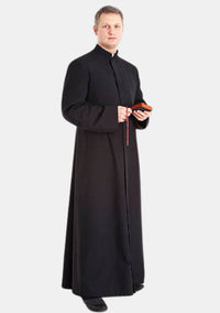 Cyrus Zipp Closure Black Cassock For Men