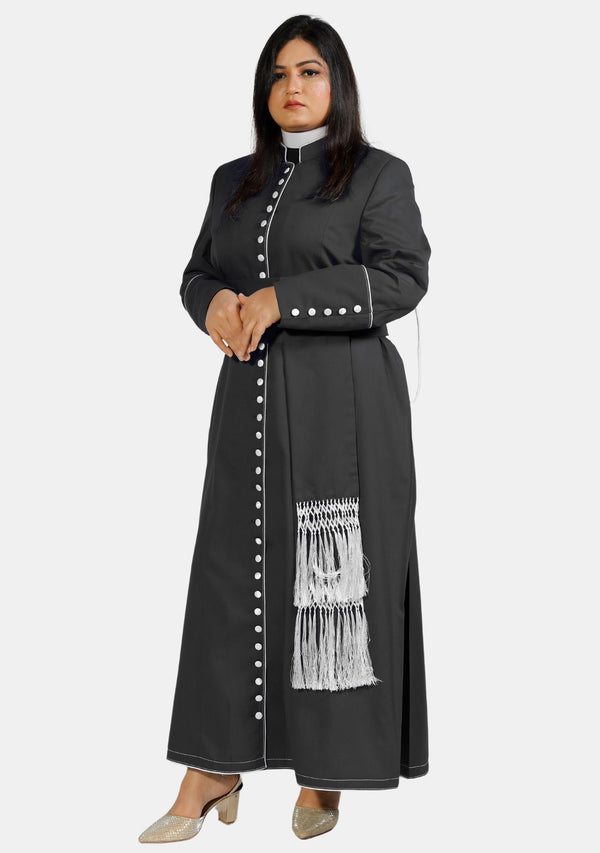 Devotion Females Cassock Black – White