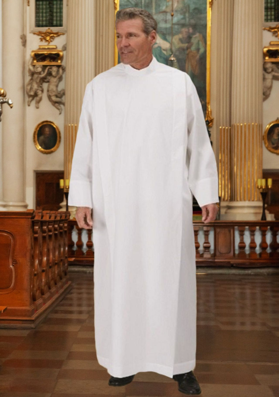 Double Pleat Priest Alb for Men