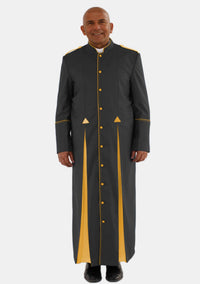Eliam Clergy Robe for Men Black and Gold