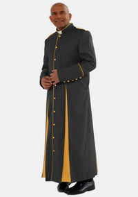 Eliam Clergy Robe for Men Black and Gold