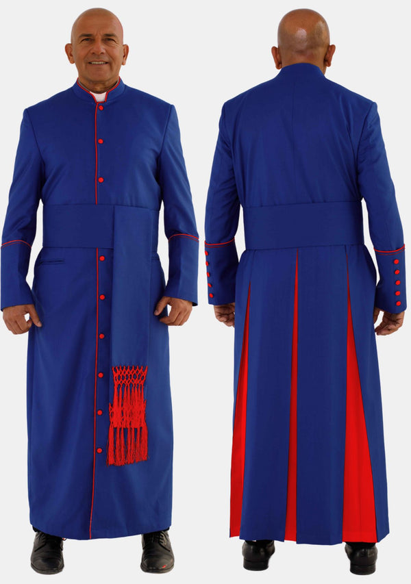 Enoch Clergy Robe Royal Blue with Red