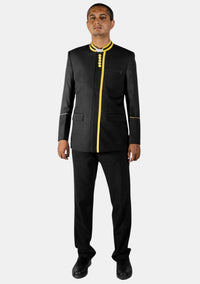 Black with Gold Priest Clerical Jacket