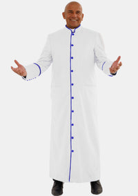 White with Royal Blue Mens eClergys Robe