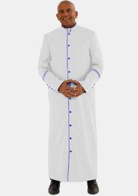 White with Royal Blue Mens eClergys Robe
