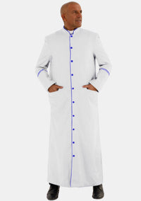 White with Royal Blue Mens eClergys Robe