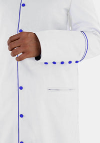 White with Royal Blue Mens eClergys Robe