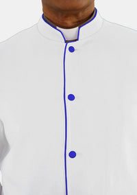 White with Royal Blue Mens eClergys Robe