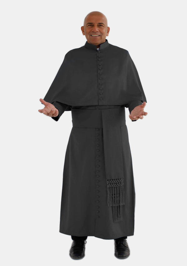 Ethan Priest Cassock Black with Shoulder Cape