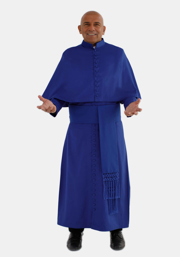 Felix Priest Cassock Royal Blue with Shoulder Cape