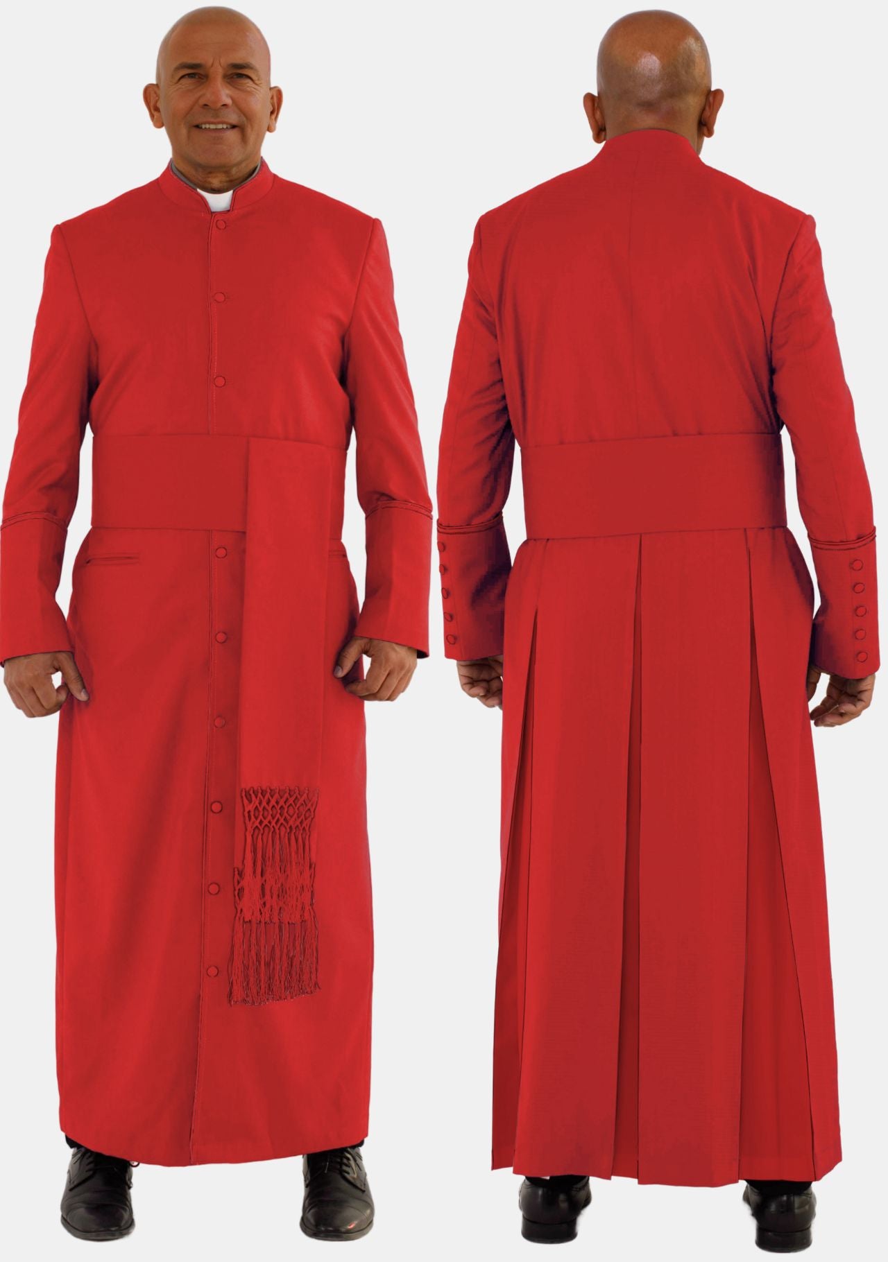 Men Red eClergys Robe with Classy Red Piping