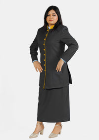 Female Black Ministerial Suit with Contrast
