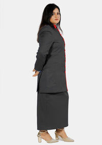 Female Black Ministerial Suit with Contrast