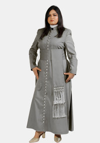 Women 3 Stripe Gray Chimere and Rochet Set
