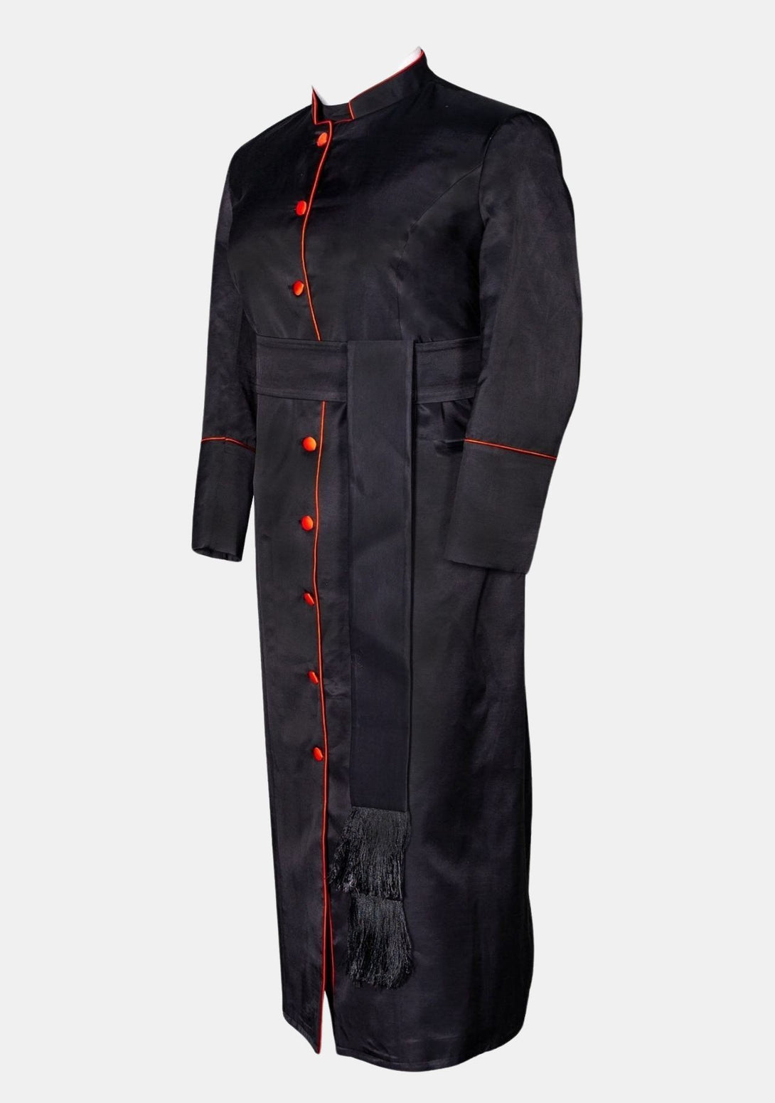 Mormon Robe Rouge Women Black Red Pastoral Robe with Fabric Covered Buttons – eClergys