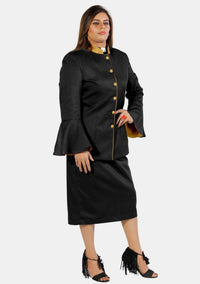 eClergys's Suit Flared Sleeve Black Gold