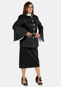 eClergy's Suit Flare Sleeve Black White