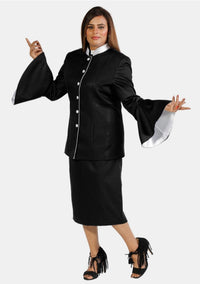 eClergy's Suit Flare Sleeve Black White