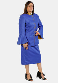 Women eClergys's Suit Flared Sleeve Royal Blue