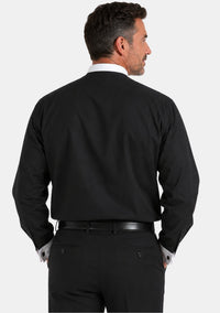 French Cuffs Full Collar Black Clergy Shirt for Men