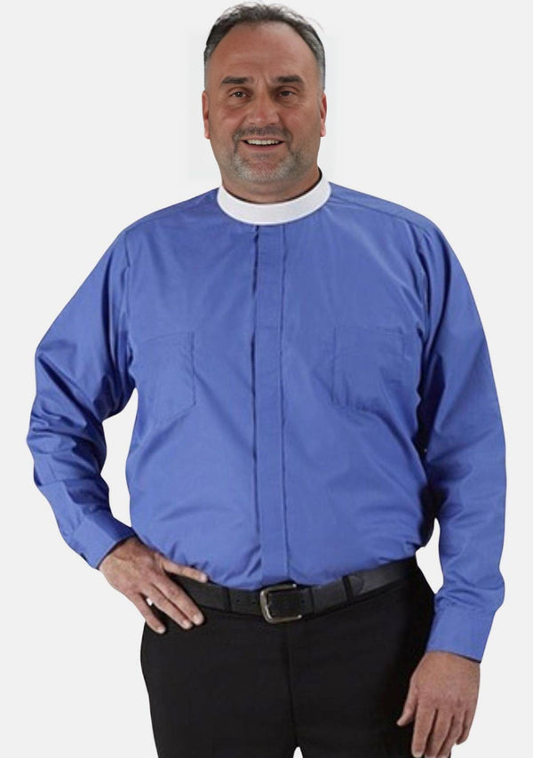 Full Collar Royal Blue Clergy Shirt