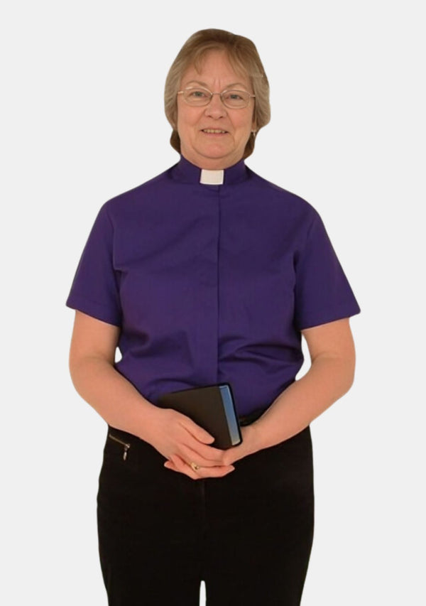 Gabriela Bishop Short Sleeve Tab Collar Clergy Shirt