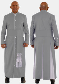 Gray With White eClergys Robe for Men