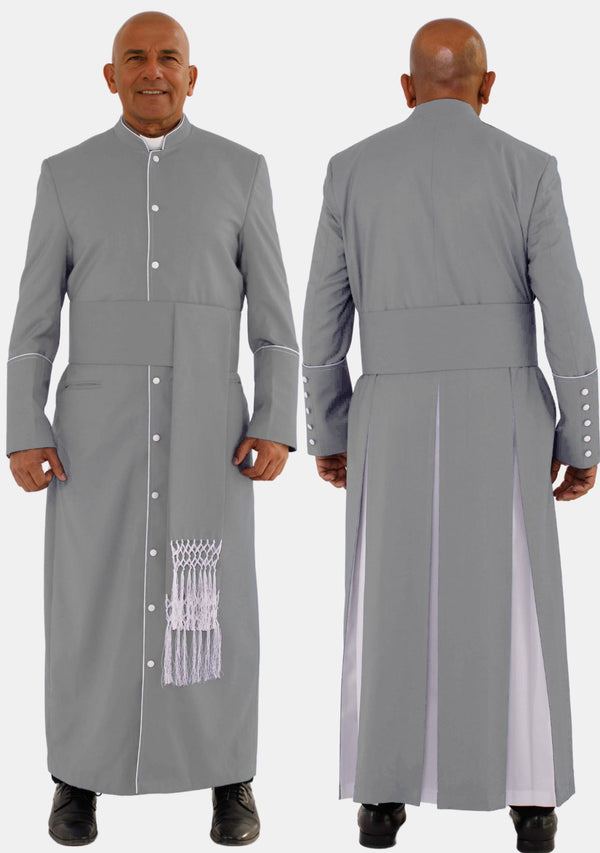 Gadiel Clergy Robe Gary with White