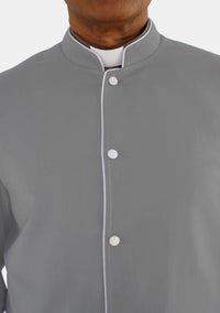 Gray With White eClergys Robe for Men