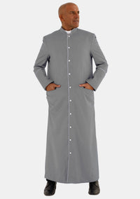 Gray With White eClergys Robe for Men