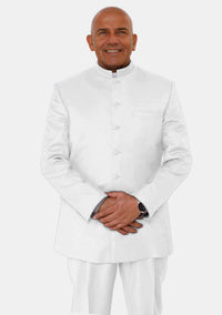 Godlyness White Banded Collar Cleric Suit