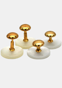 Gold Plastic Tunic Shirt Collar Studs
