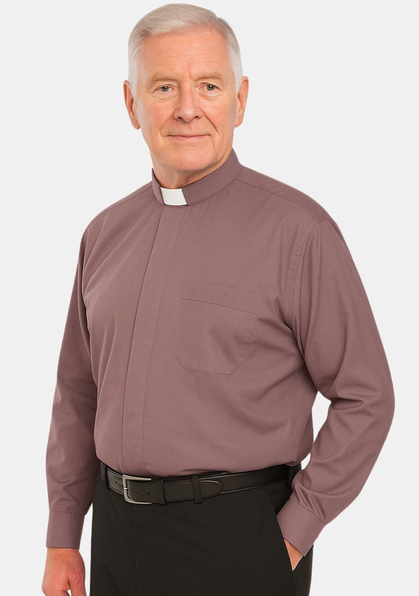 Gray Tab Collar Shirt for Clergy