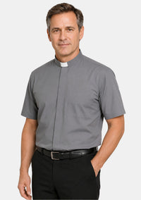 Gray Tab Collar eClergy's Shirt