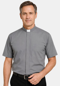 Gray Tab Collar eClergy's Shirt