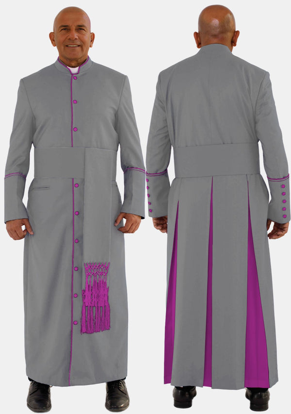 Gray With Red Purple eClergys Men Robe