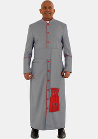 Gray With Red eClergys Men Robe