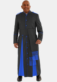Clergy Robe for Men Black and Royal Blue