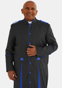 Clergy Robe for Men Black and Royal Blue