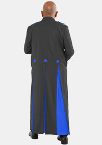 Clergy Robe for Men Black and Royal Blue