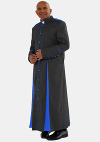 Clergy Robe for Men Black and Royal Blue