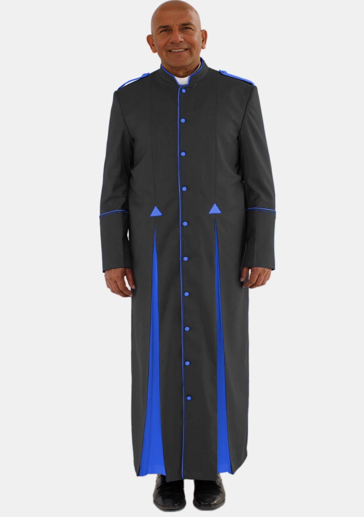 Clergy Robe for Men Black and Royal Blue