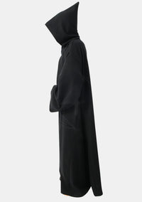 Black Monk Robe with Fixed Hood