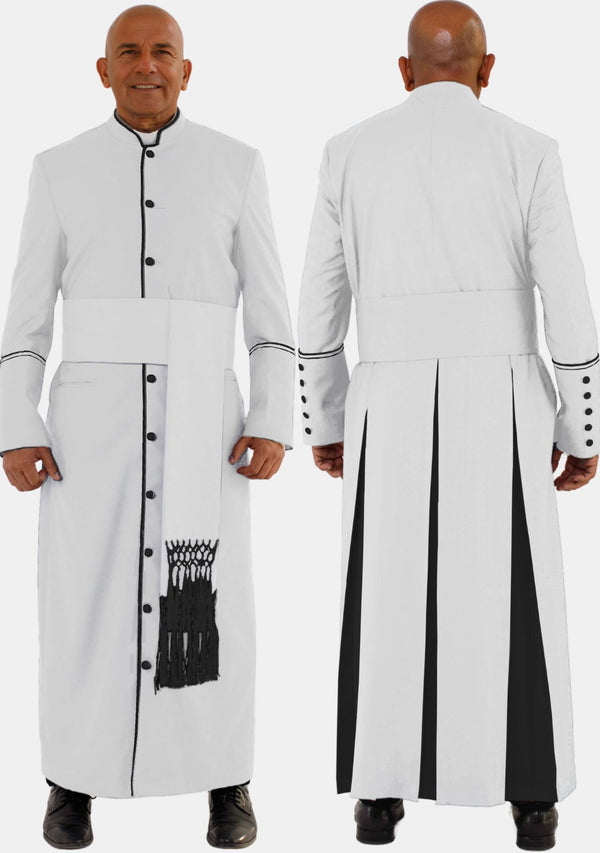 Hezekiah Clergy Robe White with Black