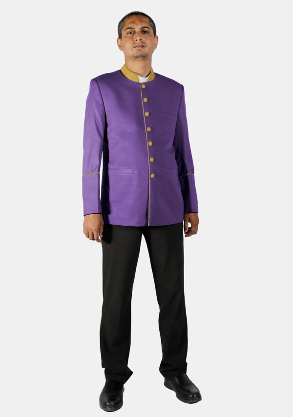 Celestial Charm Purple and Gold Pastor Jacket