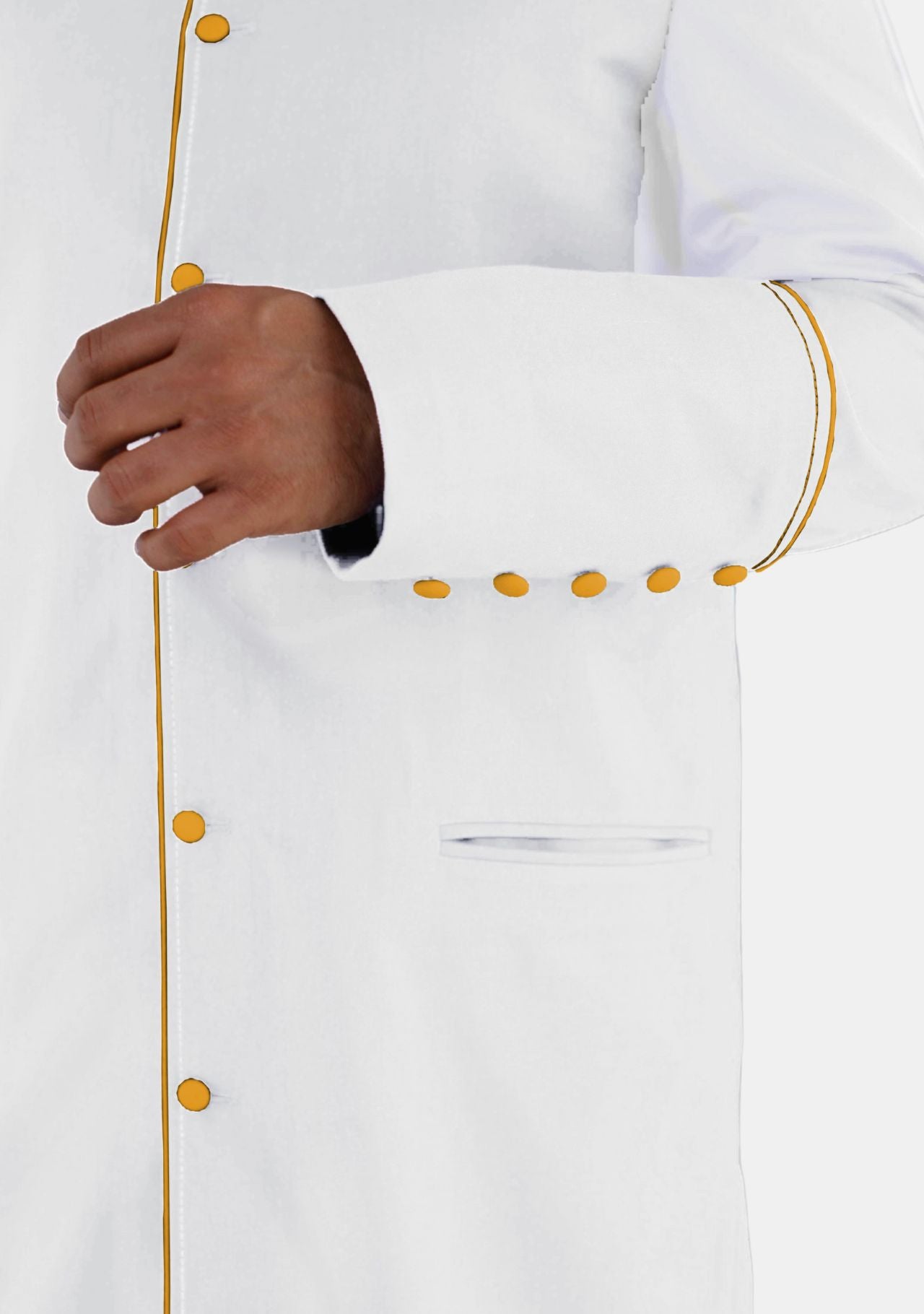 Mens White and Gold Clerical Robe with Pleated Back – eClergys