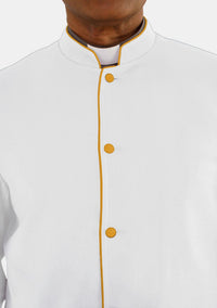 White and Gold Clerical Robe for Men