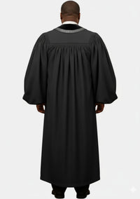 Jeremy Pulpit Robe for Men Black and Silver