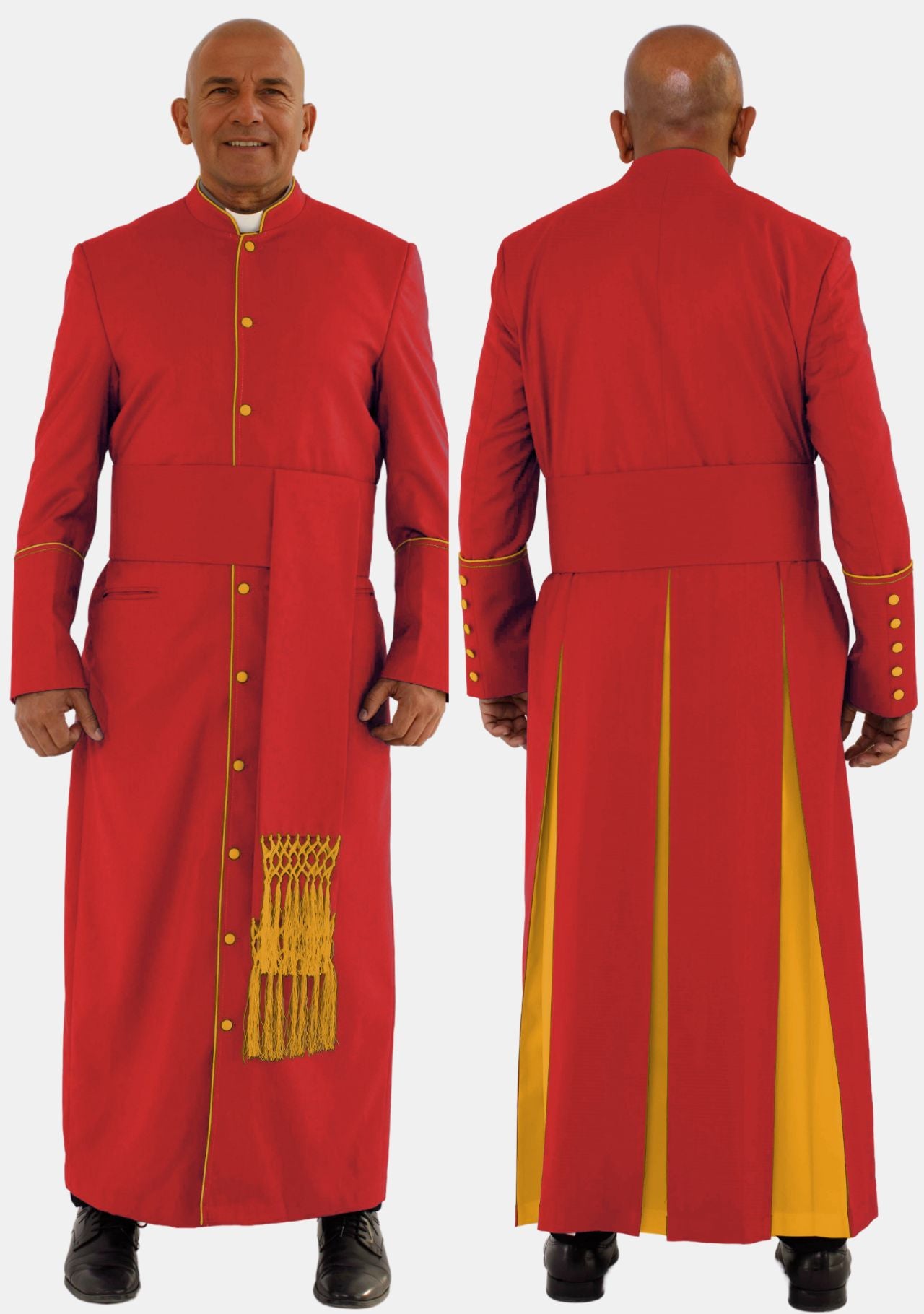 Red With Gold Contrast Robe For Cardinals – eClergys